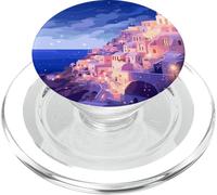 Art Grec Santorin Grèce Soirée Pastel Lofi PopSockets PopGrip pour MagSafe