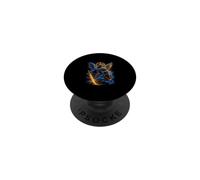 Art Guerrier chrétien Archange Saint Michel Bleu Feu PopSockets PopGrip Adhésif