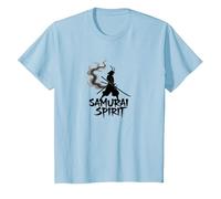 Art Guerrier Japonais Samouraï Spirit pour Homme T-Shirt, Enfant, Bleu Céleste, 3 Ans