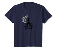 Art Guerrier Japonais Samouraï Spirit pour Homme T-Shirt, Enfant, Bleu Marine, 3 Ans
