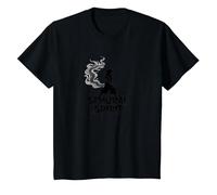 Art Guerrier Japonais Samouraï Spirit pour Homme T-Shirt, Enfant, Noir, 3 Ans