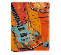 Art Guitar Couverture de livre remplaçable en cuir PU réutilisable Convient pour ordinateurs portables de 148 x 210 mm