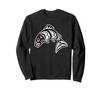 Art haïda Rouge Noir amérindien Saumon Sweatshirt