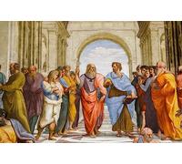 Art imprime image Toile Decoration Murale Peinture célèbre École d'Athènes Détail Platon et Aristote de Raphaël pour Salon 60x90cm