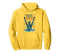 Art inspirant Guerrier de la santé mentale autonomisant Les Hommes Sweat à Capuche, Unisexe pour Adultes, Citron, XXL