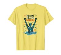 Art inspirant Guerrier de la santé mentale autonomisant Les Hommes T-Shirt, Homme, Citron, XXL