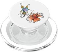 Art inspiré de la Nature avec Colibri et Fleur d'hibiscus PopSockets PopGrip pour MagSafe
