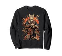Art Japonais Chat Ninja Ukiyo-e Anime Style Samouraï Chat Sweatshirt