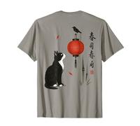 Art Japonais de la Nature : Chat et Lanterne Art Japonais Kanji T-Shirt