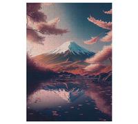 Art Japonais du Cerisier Puzzles 300 Pièces Adultes, Puzzle en Bois Jeux D'adresse pour Toute La Famille,Jeu De Team Building 42×30cm