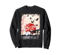 Art Japonais en Fleurs de Cerisier Mont Fuji Sakura Torii Culture Sweatshirt