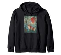 Art Japonais Fox Spirit Bamboo Forest Sunset Art Sweat à Capuche
