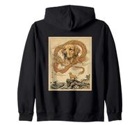 Art Japonais Golden Retriever Great Wave Golden Retriever Sweat à Capuche