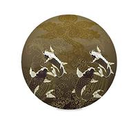 Art Japonais Koi Poisson Sets De Table Rond Lavable Lot de 1/4/6 Set de Table Résistant à La Chaleur Antidérapant Décoré pour Tables à Manger la Fête 39cm