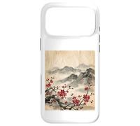Art Japonais Montagnes de Fleurs de Cerisier Rouges Coque pour iPhone 17 Pro Max