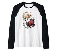 Art Japonais Mouton Bien et Diable Agneau Agneaux Manche Raglan