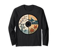 Art Japonais Nature Seasons Cercle Vague Bambou Art Manche Longue