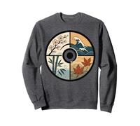 Art Japonais Nature Seasons Cercle Vague Bambou Art Sweatshirt