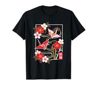 Art Japonais Origami Cygne et Fleur T-Shirt Graphique avec Valeur