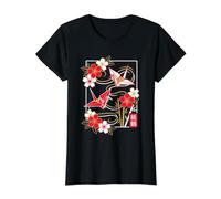 Art Japonais Origami Cygne et Fleur T-Shirt Graphique avec Valeur