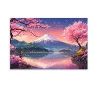 Art japonais, peinture japonaise, temple, coucher de soleil, impression sur toile, poster sur toile, décoration murale pour salon, chambre à coucher, sans cadre : 60 x 90 cm