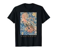 Art japonais samouraï monstre vagues mer ukiyo-e Kuniyoshi T-Shirt