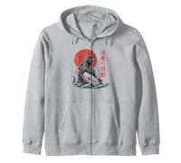 Art Japonais Surf Monstre Big Waves Japon Summer Beach Art Sweat à Capuche