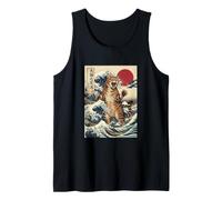 Art Japonais The Great Wave Off Kanagawa Cat Débardeur