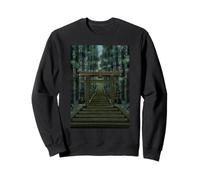 Art Japonais Torii Gate Forest Wood Block Art Sweatshirt