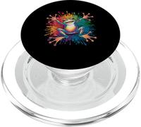 Art Joyeux Arc-en-Ciel Vibrant Splash Frog PopSockets PopGrip pour MagSafe
