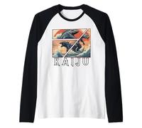 Art kaiju japonais rétro vintage, légendaire rare kaiju Manche Raglan