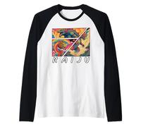 Art kaiju japonais rétro vintage, légendaire rare kaiju Manche Raglan
