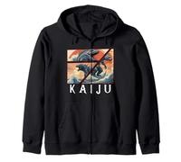 Art kaiju japonais rétro vintage, légendaire rare kaiju Sweat à Capuche