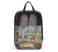 Art Kitchen Sac à chaussures de voyage résistant à l'eau Pochette à chaussures avec fermeture éclair Sac à poussière, gris, taille unique, moderne, gris, Taille unique, Moderne