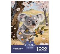 Art Koala Eucalyptus pour Adultes Puzzles 1000 Pièces Animal Décoration Jeu De Défi Familial Jeux Éducatifs Cadeaux d'anniversaire pour Noël Tueur Ennuyeux 38x26cm/1000pcs