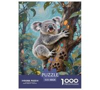 Art Koala Eucalyptus pour Adultes Puzzles 1000 Pièces Animal Décoration Jeu De Défi Familial Jeux Éducatifs Cadeaux d'anniversaire pour Noël Tueur Ennuyeux 38x26cm/1000pcs
