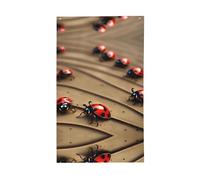 Art Ladybug Tracks Drapeau décoratif pour toutes les saisons Motif simple face Intérieur extérieur Affichage transparent
