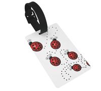 Art Ladybug Tracks Étiquettes de bagage imprimées avec dragonne, étiquette d'identification pour valise, avion essentiels de voyage