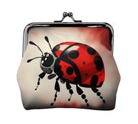 Art Ladybug Tracks Porte-monnaie pour femme Petit porte-monnaie pour carte de crédit, carte d'identité et clé, noir, One Size, Vintage