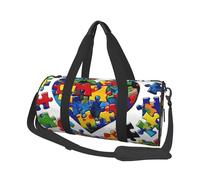 Art Ladybug Tracks Sac de sport avec poche humide et compartiment à chaussures, sac de voyage pour homme et femme, Puzzle de sensibilisation à l'autisme., Taille unique, Sac de voyage