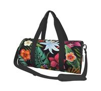 Art Ladybug Tracks Sac de sport avec poche humide et compartiment à chaussures, sac de voyage pour homme et femme, Fleurs tropicales., Taille unique, Sac de voyage