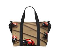 Art Ladybug Tracks Sac de voyage, sac de sport, sac de week-end, sac de sport, sac fourre-tout pour homme et femme, noir, Taille unique