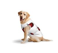 Art Ladybug Tracks T-shirt à imprimé doux pour chiens de grande taille, vêtements confortables en coton extensible pour chien, sweat-shirt sans manches (3XL-5XL)