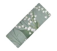 Art Lily Of The Valley Tapis de yoga imprimé neutre en caoutchouc naturel non toxique antidérapant, épais de 1 mm avec sac de transport pour tapis de yoga 180,3 x 66 cm pour l'extérieur