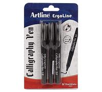 Art Line Ergoline Calligraphy Fountain Pen with 1. 0,2. 0 and 3. 0 mm Nibs (Black Ink)