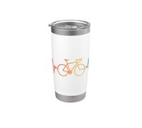 Art linéaire des battements de cœur du cyclisme rétro Gobelet isotherme en acier inoxydable double paroi