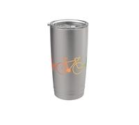 Art linéaire des battements de cœur du cyclisme rétro Gobelet isotherme en acier inoxydable double paroi