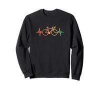 Art linéaire des battements de cœur du Cyclisme rétro Sweatshirt