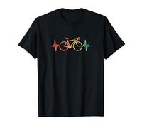 Art linéaire des battements de cœur du Cyclisme rétro T-Shirt