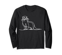 Art Linéaire Loutre Dessin Animalier Continu Manche Longue